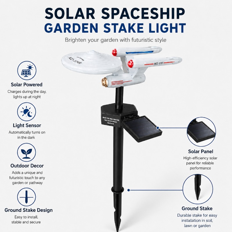 Smart Garden Spotlights - Star Trek USS Enterprise Solar Garden