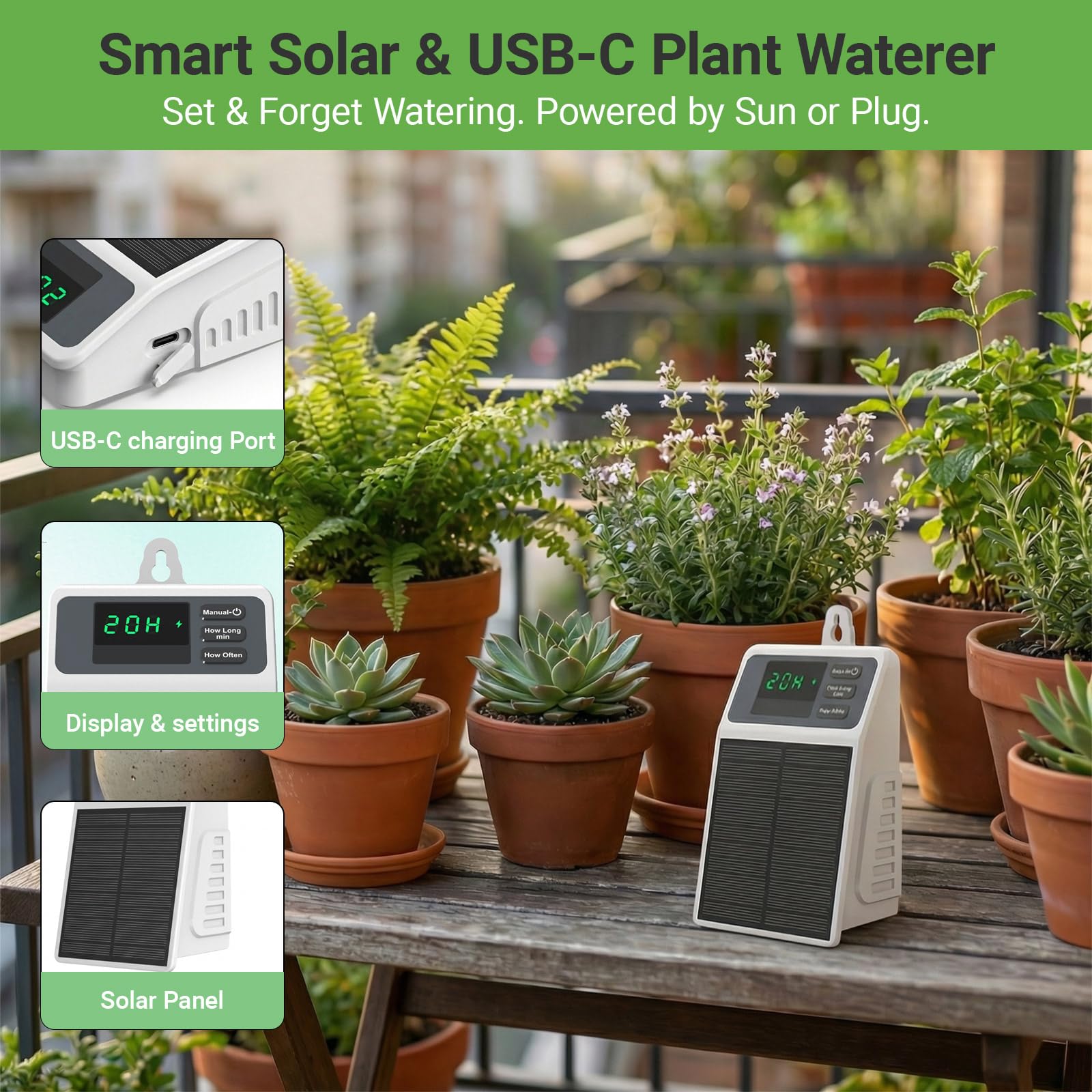 Upgraded Solar Drip Irrigation - đánh giá và giá Smart Garden Auk