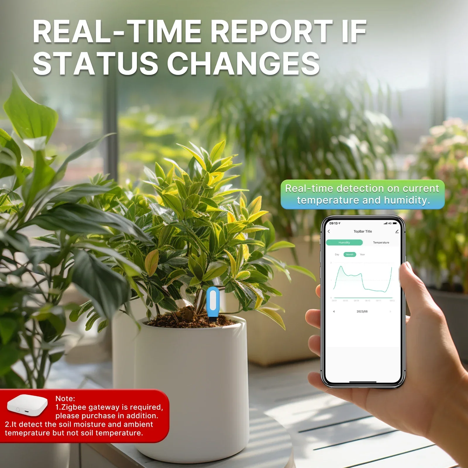 MOES Smart ZigBee Soil Tempera - đánh giá và giá Smart Urban Garden